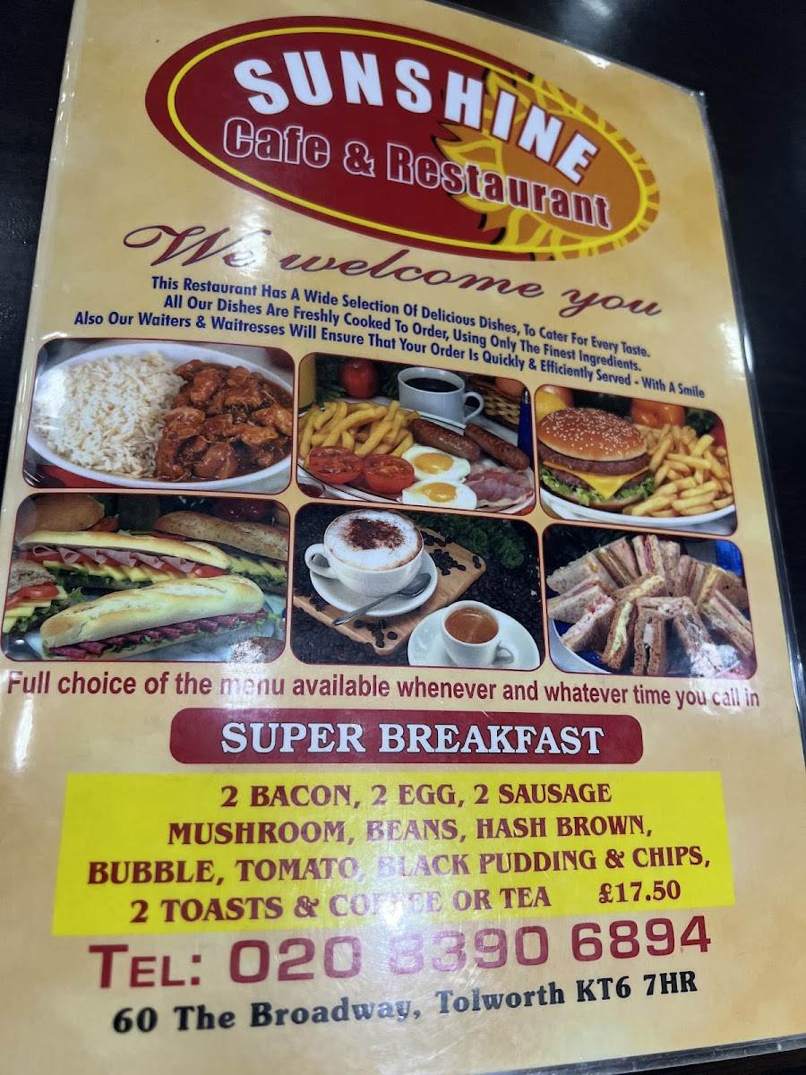 The Sunshine Cafe Menu - Image 5